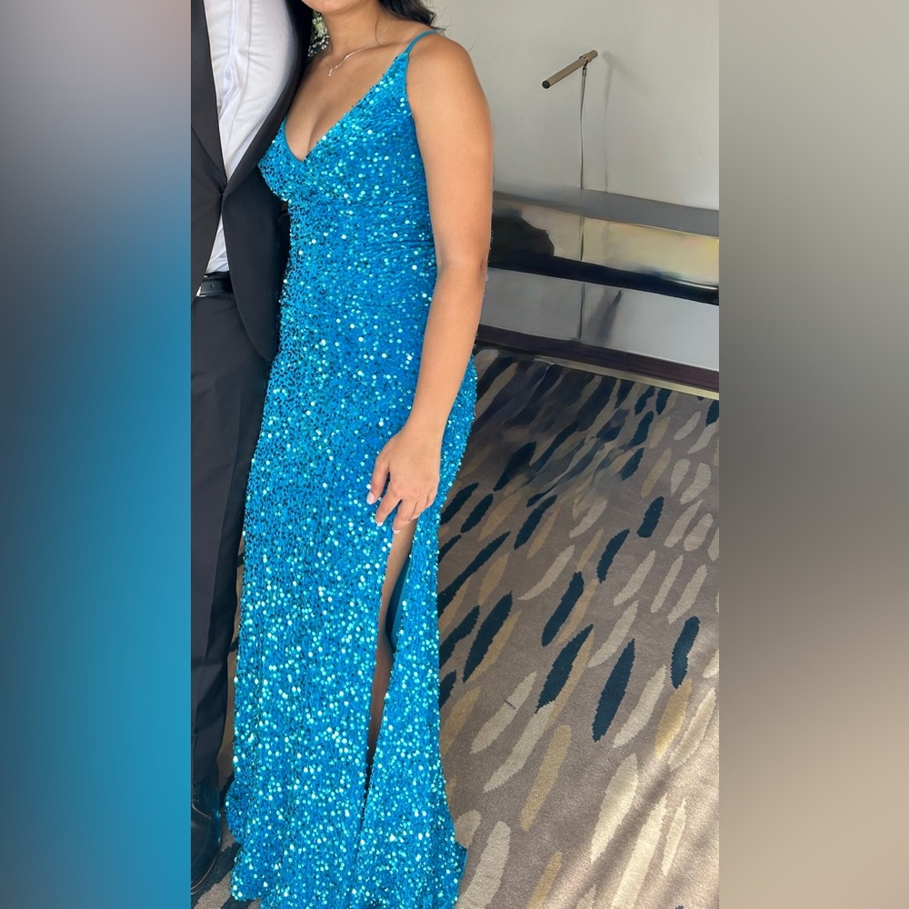 Sparkling Blue Sequin Dress